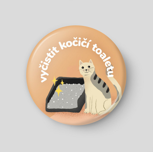 Vyčistit kočičí toaletu - plánovací magnetka