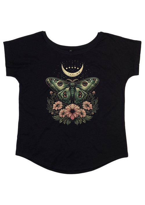 Bio dámské tričko "Vintage Moon & Moth "