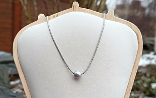 Jihomořská šedá perla náhrdelník, chirurgická ocel