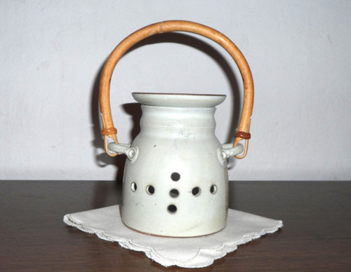Keramický SVÍCEN, aromalampa, proutěný úchop