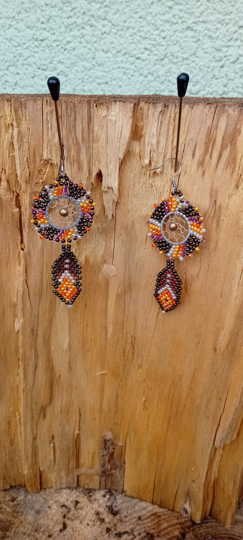 Náušnice:Indiánský Lapač Snů-Dreamcatcher Earrings