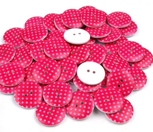 Dřevěný knoflík 23 mm (1ks) - růžová