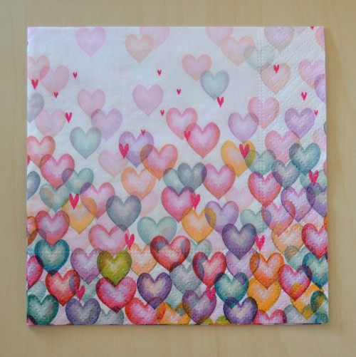 Ubrousek 25 x 25 cm - srdíčka