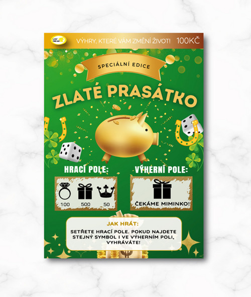 Stírací LOS "zlaté prasátko" - čekáme miminko!