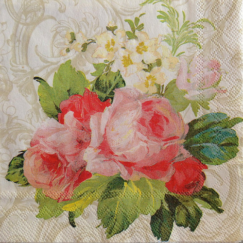 Ubrousek 25 x 25 cm - růžičky II.