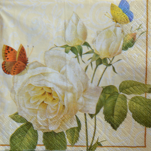 Ubrousek 25 x 25 cm - růžičky IV.