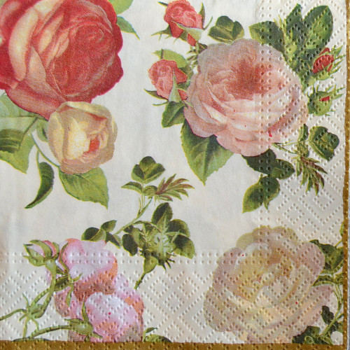 Ubrousek 25 x 25 cm - růžičky V.