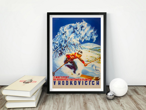 Vintage plakát Zimní sport v Hodkovicích - 1940