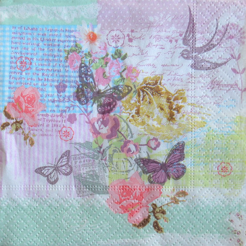 Ubrousek 25 x 25 cm - motýlci jaro