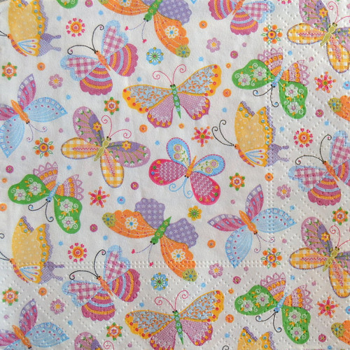 Ubrousek 25 x 25 cm - motýlci různobarevní