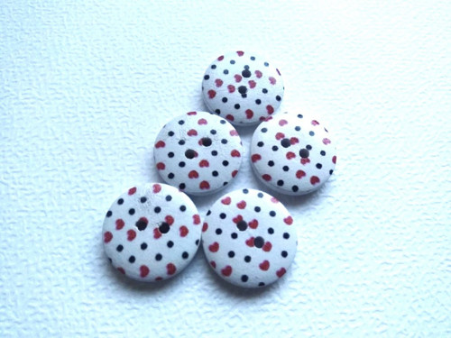 Dřevěný dekorační knoflík 19 mm (1ks) - bílá