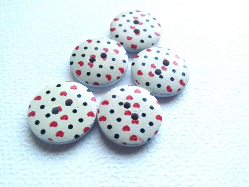 Dřevěný dekorační knoflík 19 mm (1ks) - krémová