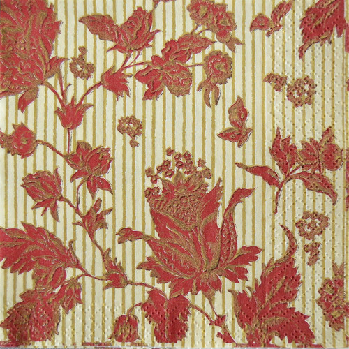 Ubrousek 25 x 25 cm - květy v proužcích