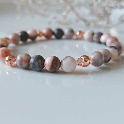 Náramek z jaspisu s rosegold detaily