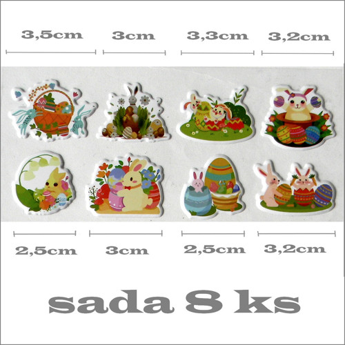 Velikonoční 3D samolepky - sada 8ks