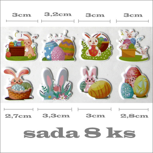 Velikonoční 3D samolepky - sada 8ks