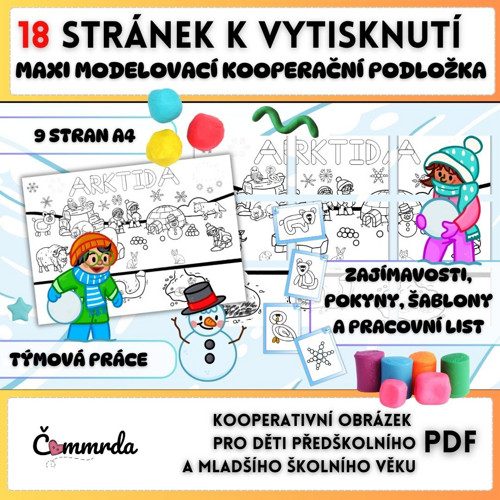 Maxi modelovací podložka - Arktida (PDF k tisku)