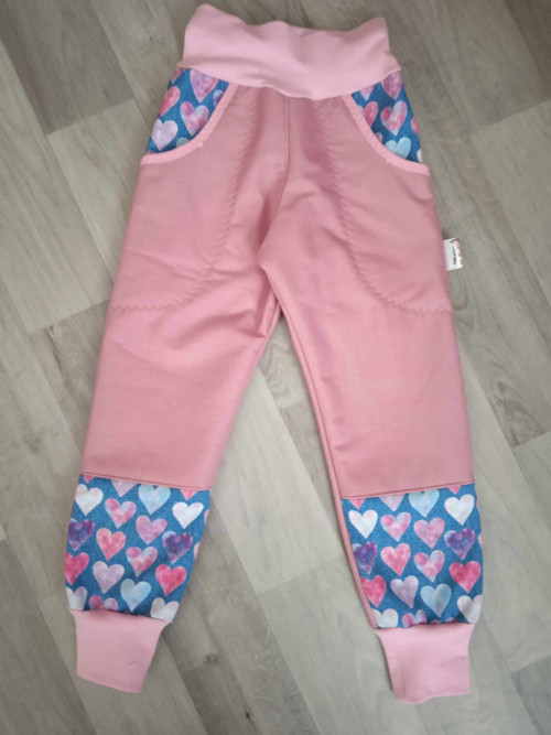 Softshellové kalhoty srdíčka - 98