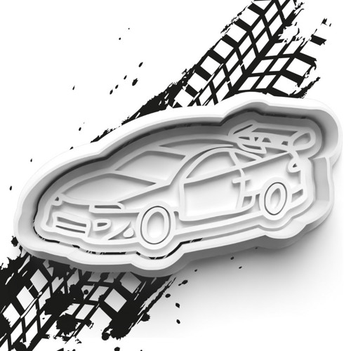 Dvoudílné vykrajovátko - závodní auto
