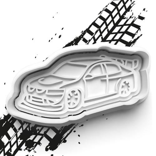 Dvoudílné vykrajovátko - závodní auto