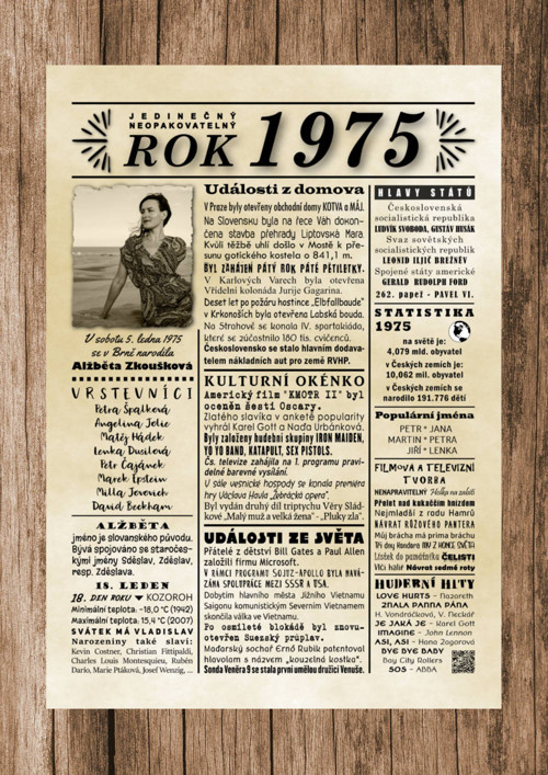 50. narozeniny - Narozeninový plakát, 1975, PDF