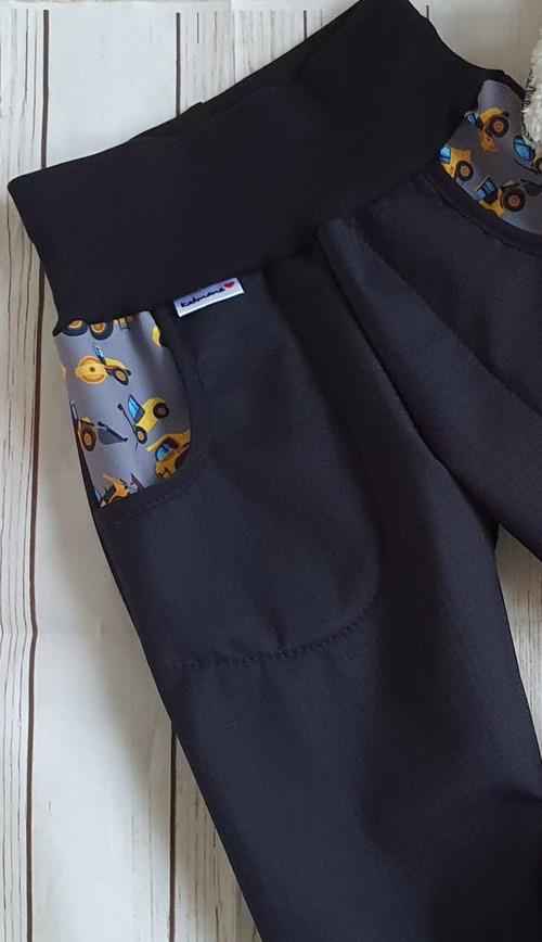 Softshellové kalhoty s BERÁNKEM -černá/bagry — foto 1