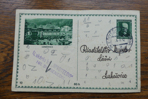 Luhačovice, lékárna...stará dopisnice 1932