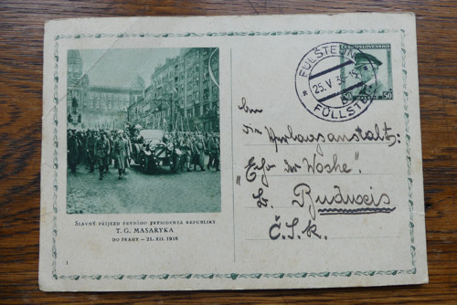Stará zaslaná dopisnice 1936