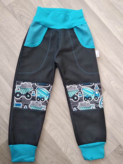Jarní softshellove kalhoty 98 pracovní stroje