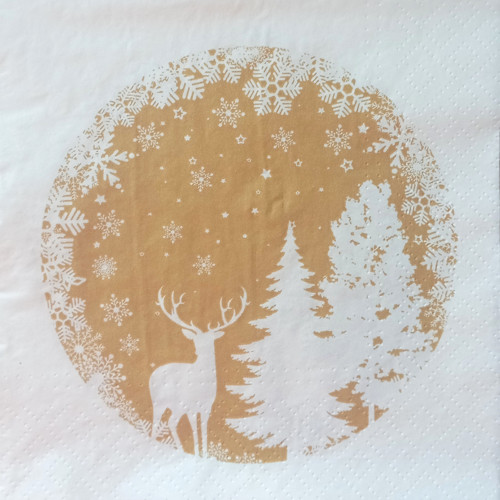 Ubrousek 25 x 25 cm - vánoce ve zlaté