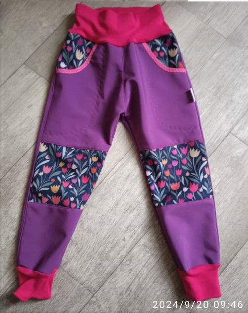 Zimní softshellové kalhoty - 98 - Tulipány