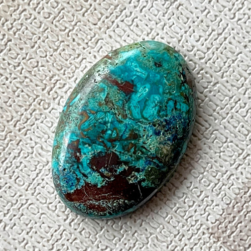 Chryzokol kabošon ovál / 34x23x6mm