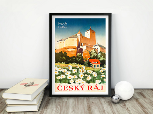 Vintage plakát Český ráj hrad Kost - Horák