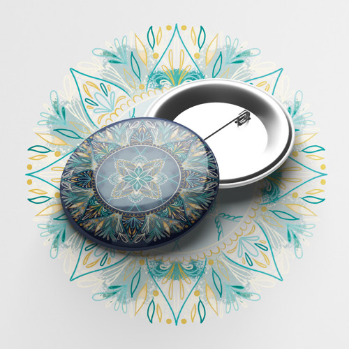 Odznak 50 mm Tyrkysová mandala
