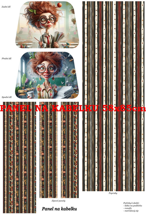 Panel na kabelku bavlna