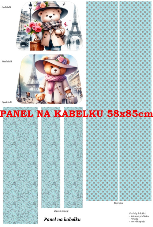 Panel na kabelku bavlna