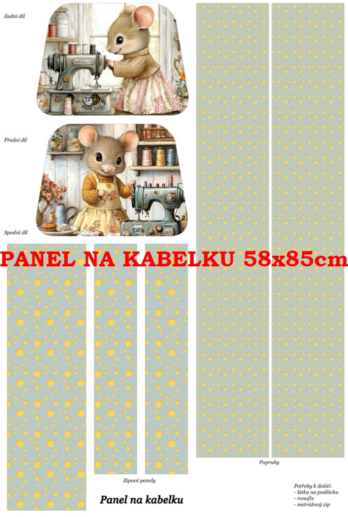 Panel na kabelku bavlna