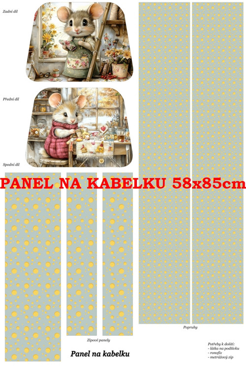Panel na kabelku bavlna — foto 1