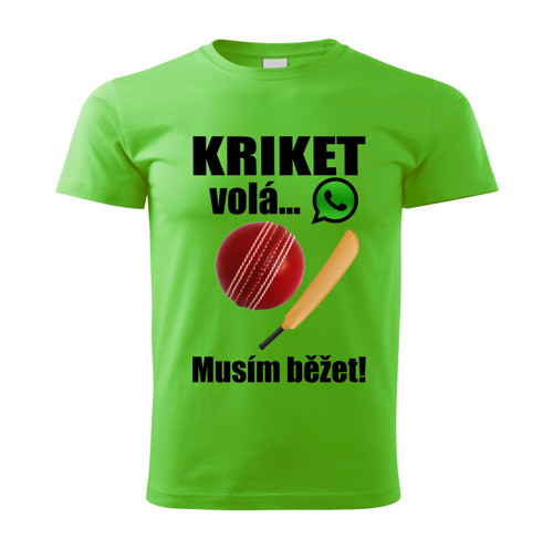 Pánské tričko Kriket volá musím běžet zelené