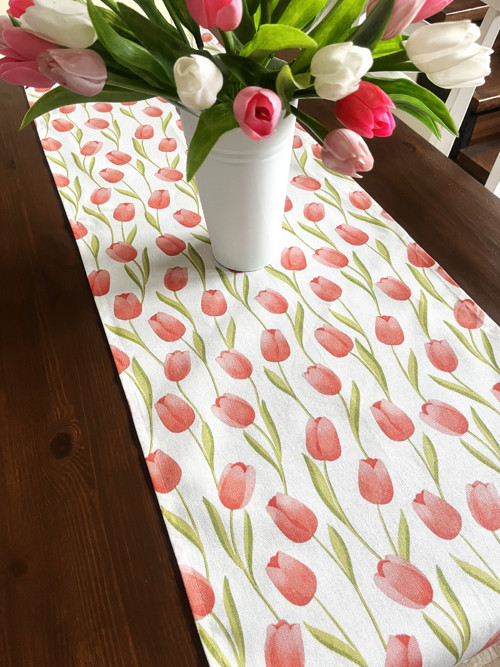 Běhoun na stůl 150x40 tulipány
