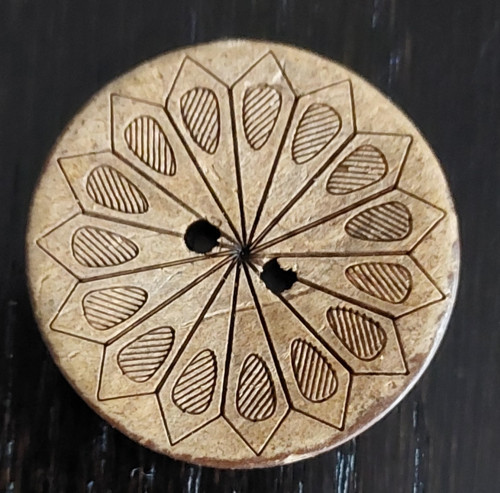 Kokosový knoflík se vzorem 3cm