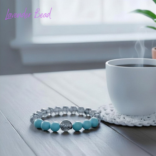 Náramek z minerálů (achát a tyrkys)