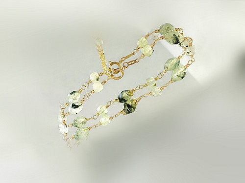 "VERO" GOLD FILLED 14Kt, prehnit