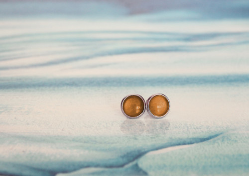 Mini puzety oranžové - ocel - sklo XS - 10mm