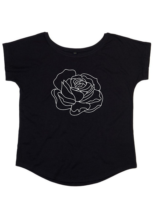 Bio dámské tričko "One line rose"