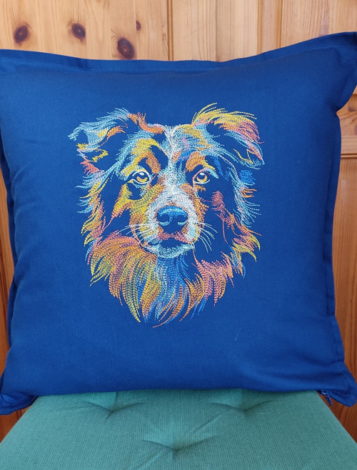 Vyšívaný povlak na polštář 50x50 cm - border kolie