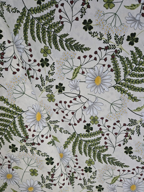 Látka-metráž dovoz Francie - heřmánek a kapradí