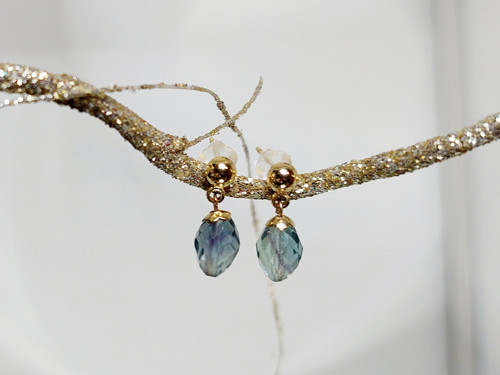 "PALI" náušnice GOLD FILLED 1/20 14Kt, fluorit