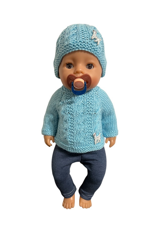 Oblečko pre Baby Born 43 cm - sl. modry