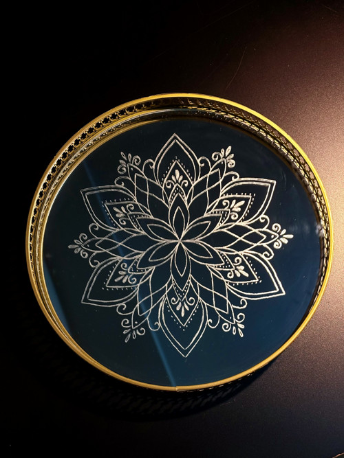 Podnos se zrcadlovým dnem - mandala